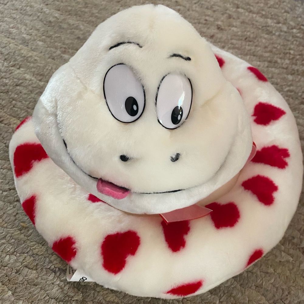 Vintage SNAKE Plush Stuffed Animal Commonwealth Hearts Coiled Valentine